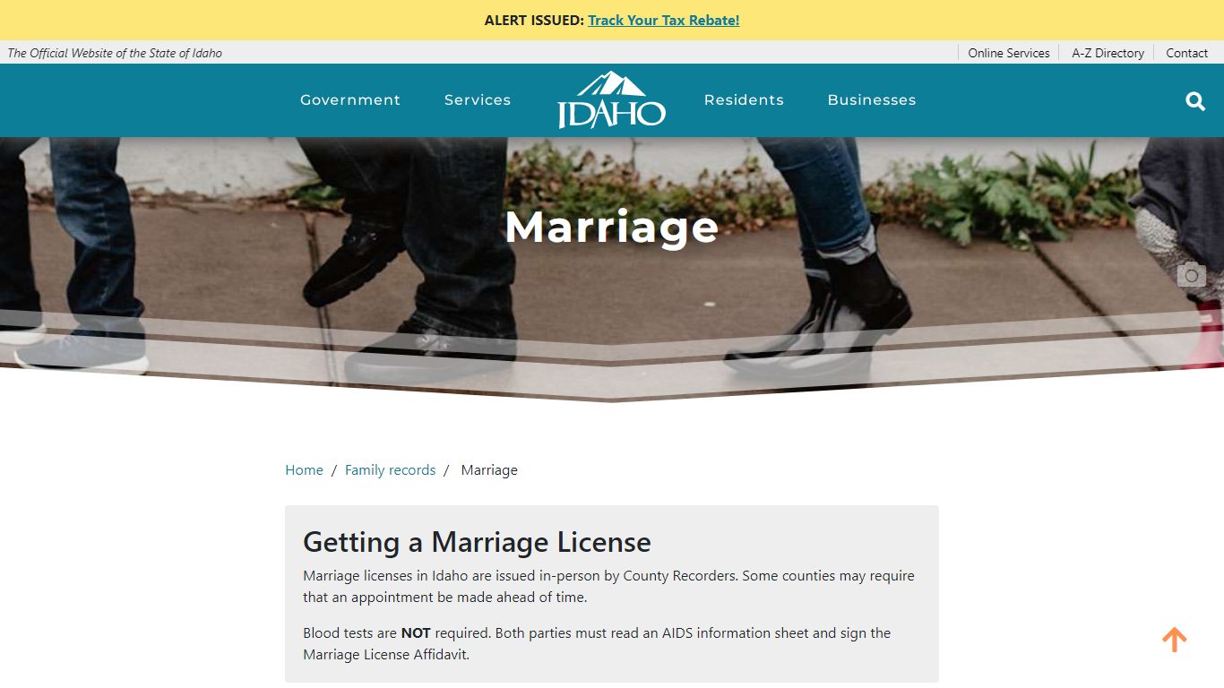 Marriage | The Official Website of the State of Idaho