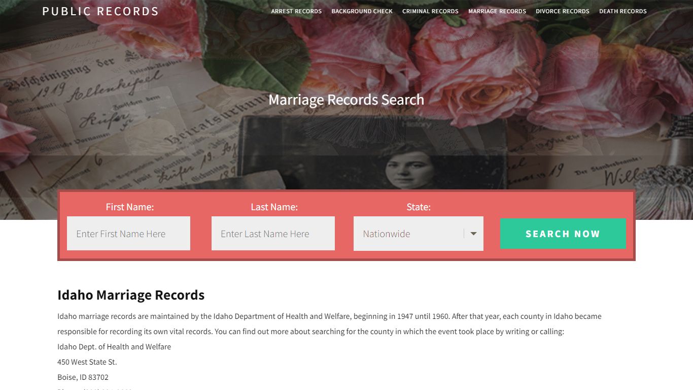 Idaho Marriage Records | Enter Name and Search. 14Days Free