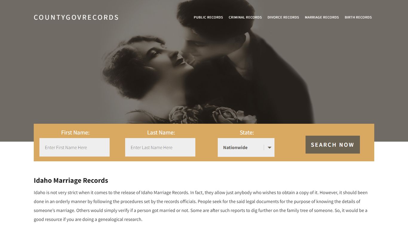 Idaho Marriage Records | Enter Name and Search|14 Days Free